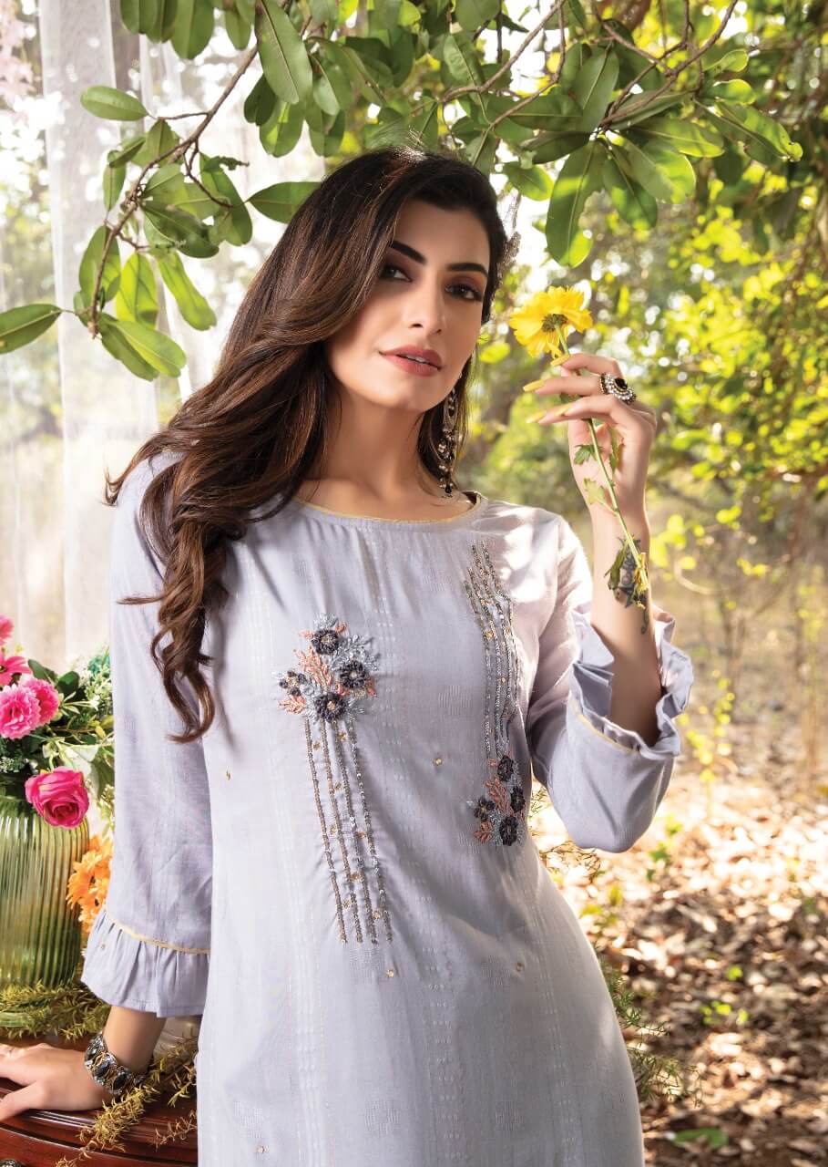 Wanna Bahara Fancy Ethnic Wear Hand Work Kurti With Bottom Collection